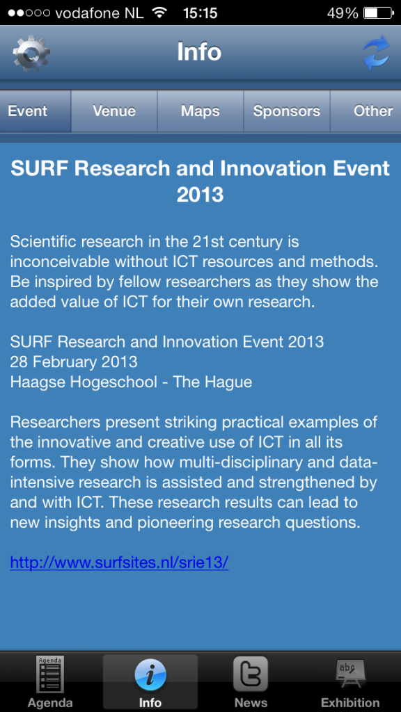 Co-organisation of the SURF Research and Innovation Event 2013